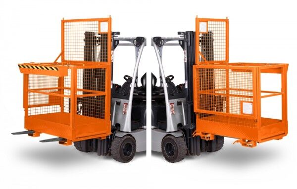 Stapler - Arbeitsbühne / Arbeitskorb Typ RAK-Duo reinorange RAL 2004